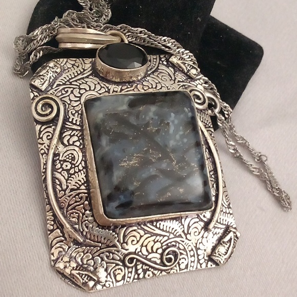 Huge and vintage obsidian and black onyx pendant 🖤 - Picture 5 of 5